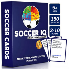 SOCCER IQ card set for Champions League trivia, perfect for family game night.