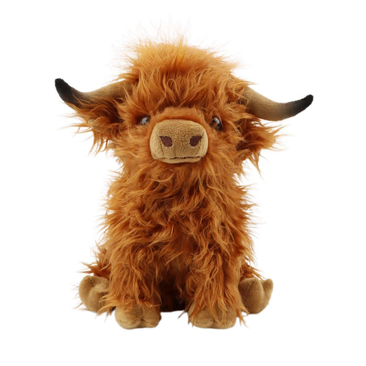SODWEF Highland cows plush close-up shows soft texture for cozy play and sensory comfort