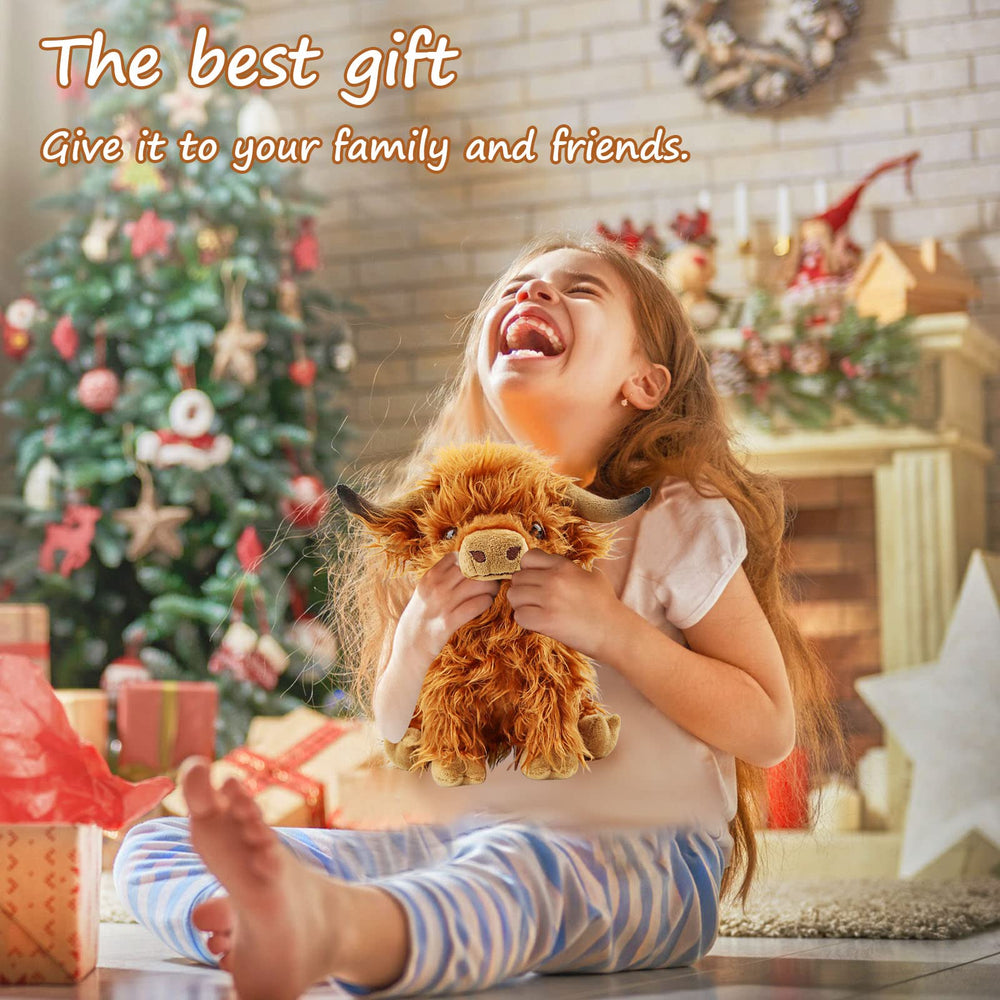 SODWEF Highland cows plush face detail highlights realistic design for imaginative farm play