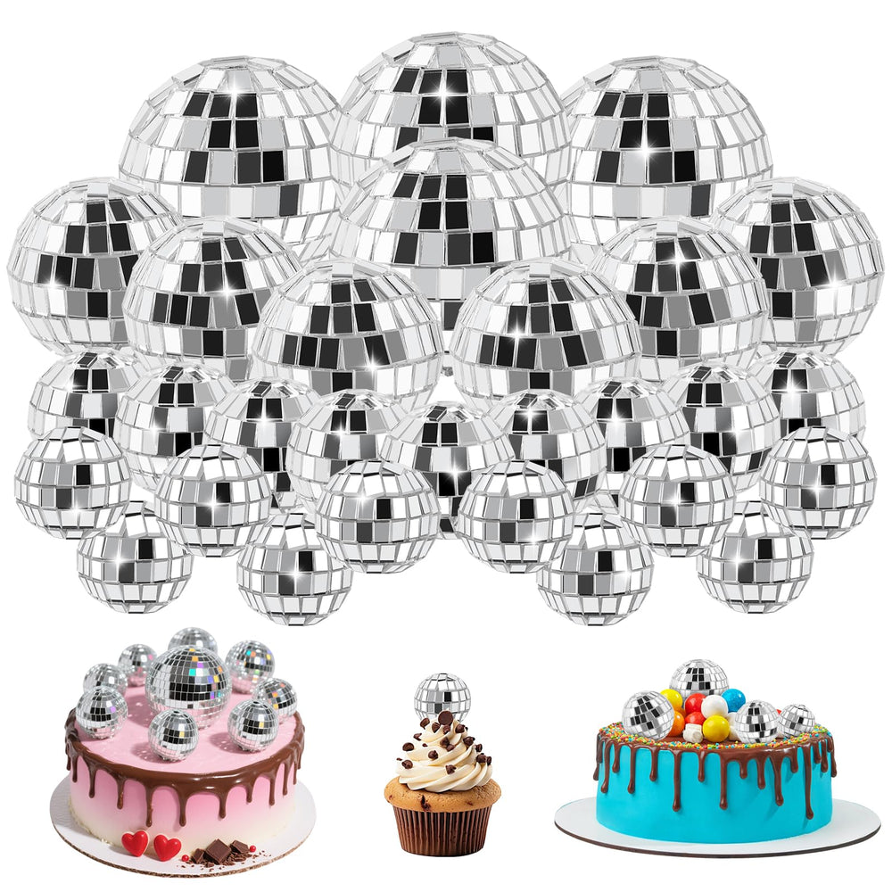Soelomu disco ball 0.8 inch brightens cupcakes with retro disco sparkle.