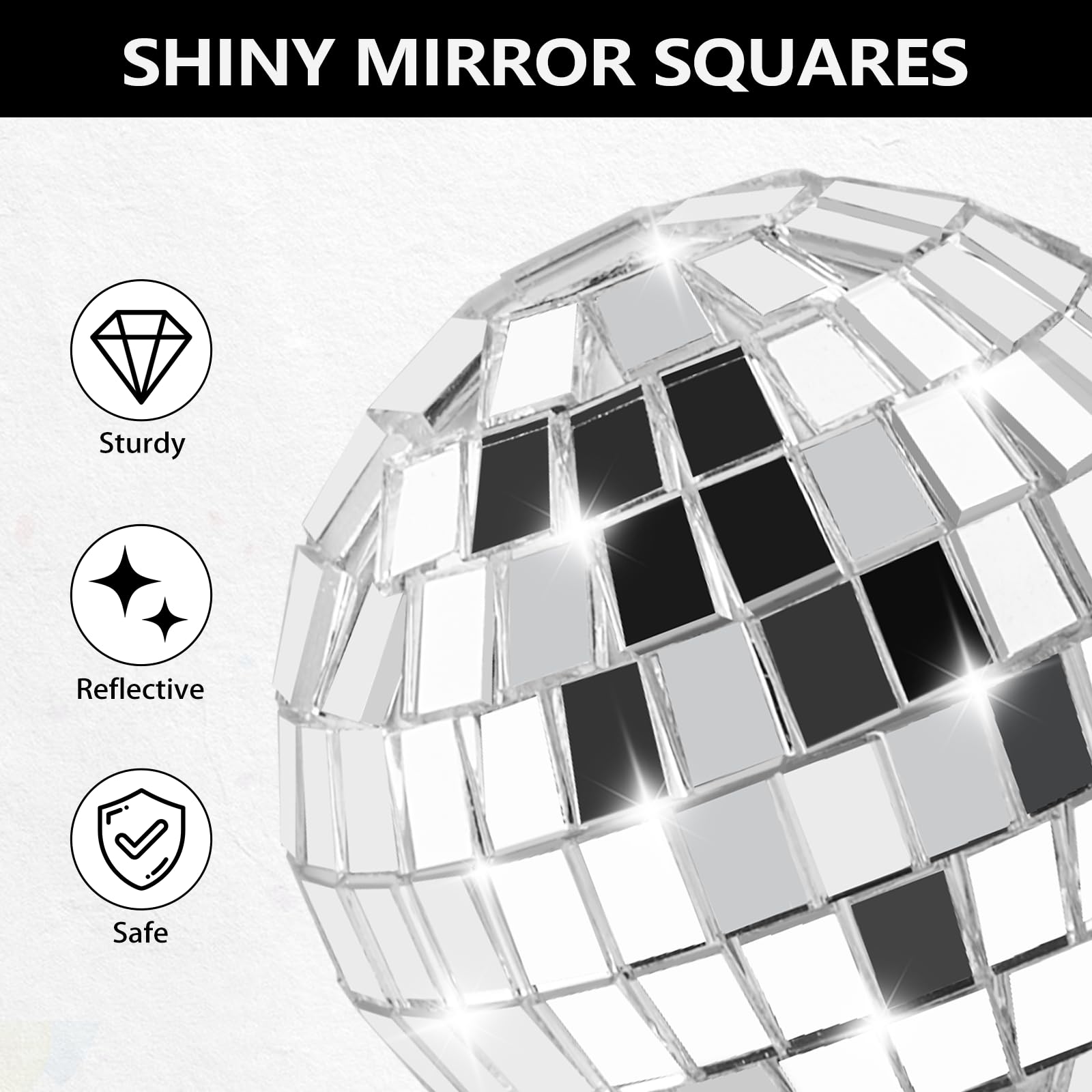 Soelomu disco ball 1.6 inch creates eye-catching decor for cupcakes and cakes.
