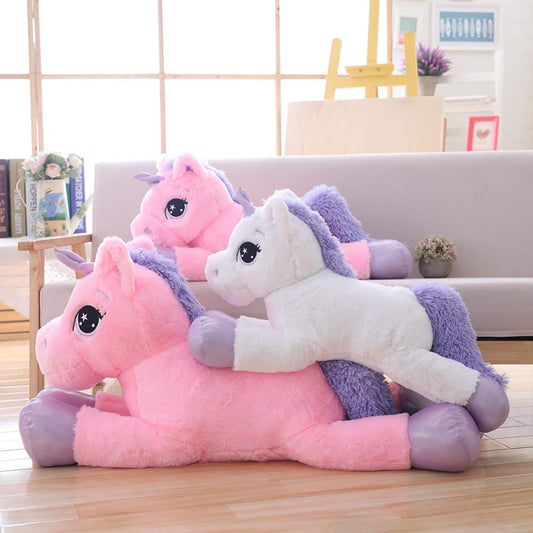 Sofipal pink unicorn stuffed toy doubles as bedroom decor and cuddle buddy.