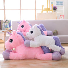 Sofipal pink unicorn stuffed toy doubles as bedroom decor and cuddle buddy.