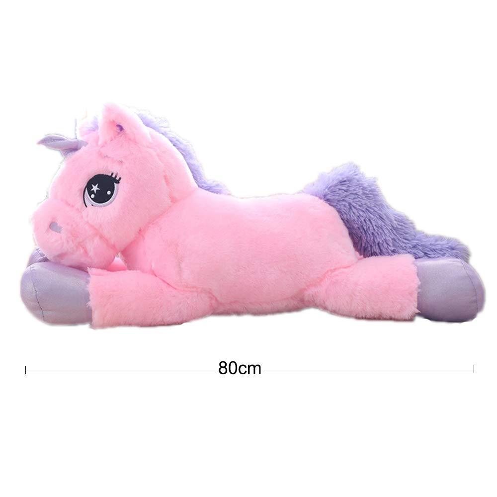 Sofipal round big-eyed unicorn plush enhances cozy reading spaces.