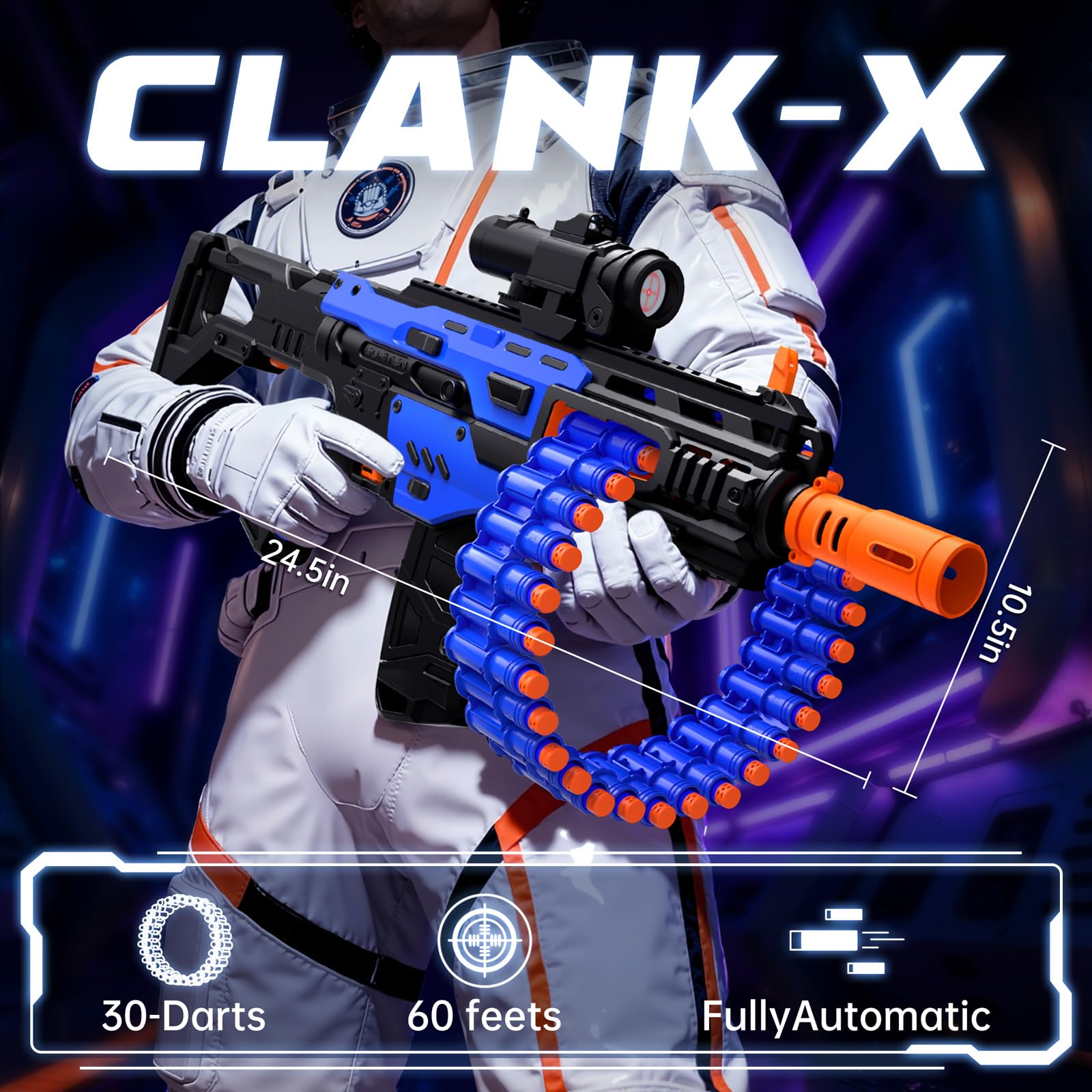 SOFITEN 30-dart rotating drum enabling longer battles with fewer reloads.