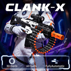 SOFITEN electric toy gun 30-dart drum enables extended play.