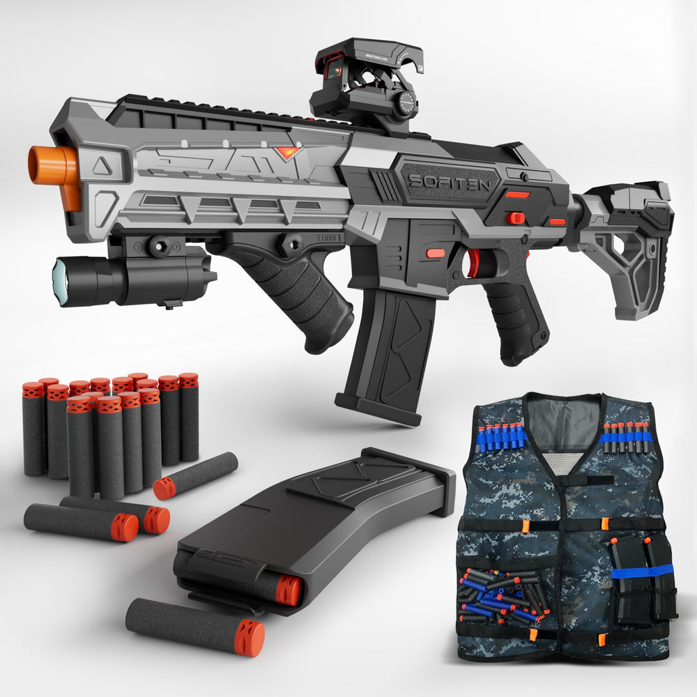 SOFITEN electric toy gun with adjustable scope for precise target practice