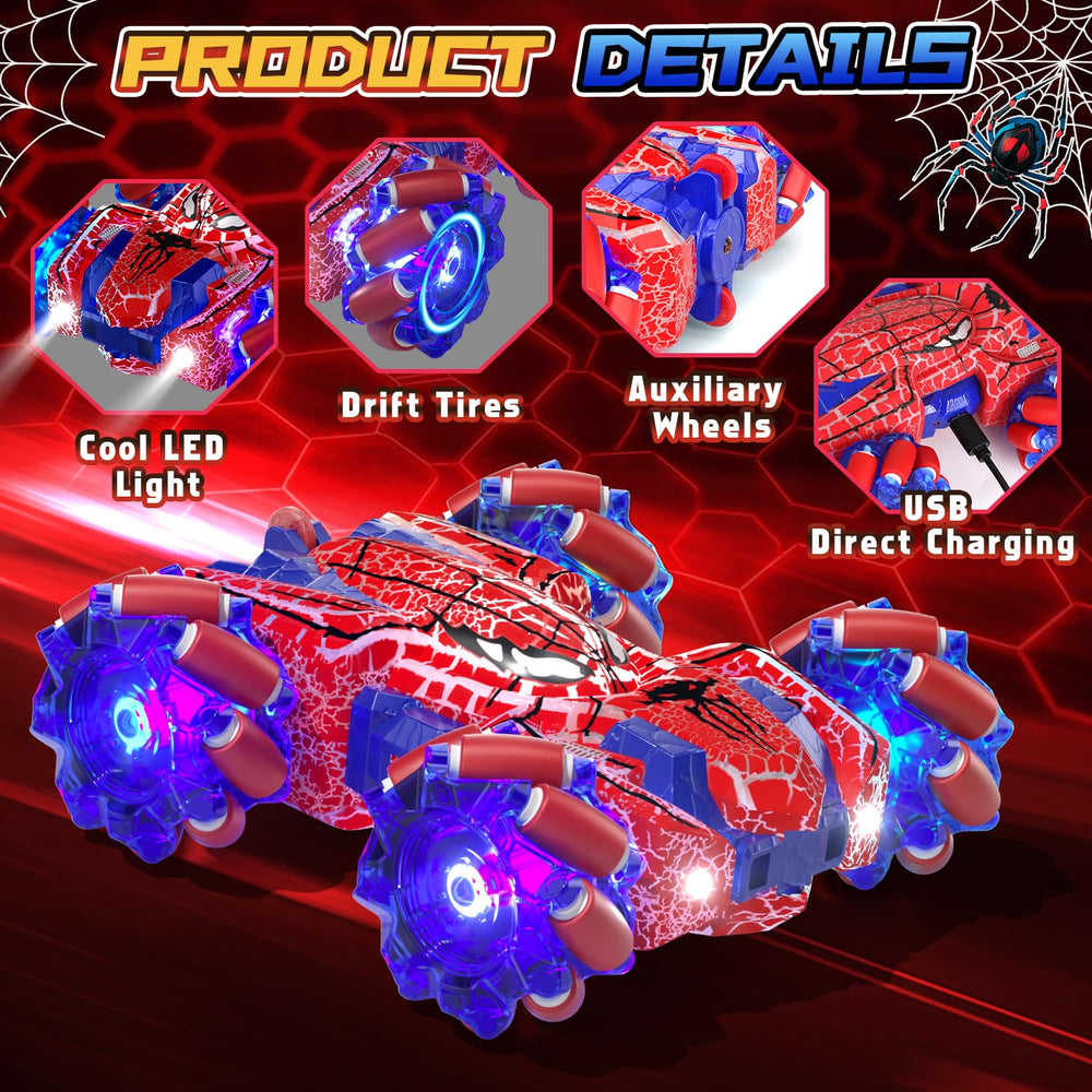 SOGAWEBB Spider Gesture RC Car 4WD tires grip diverse terrains for stable play