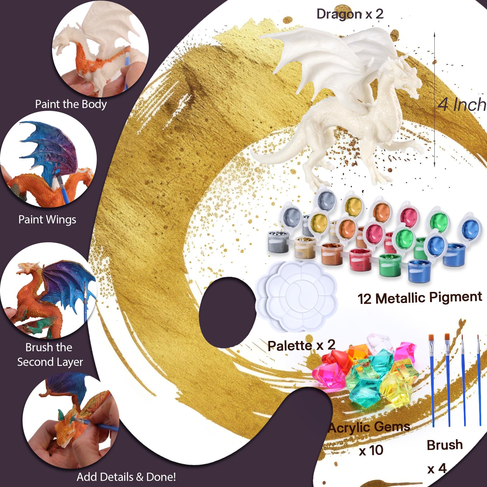 SOLDAY Dragon Toys crystal gems set to sparkle dragon designs