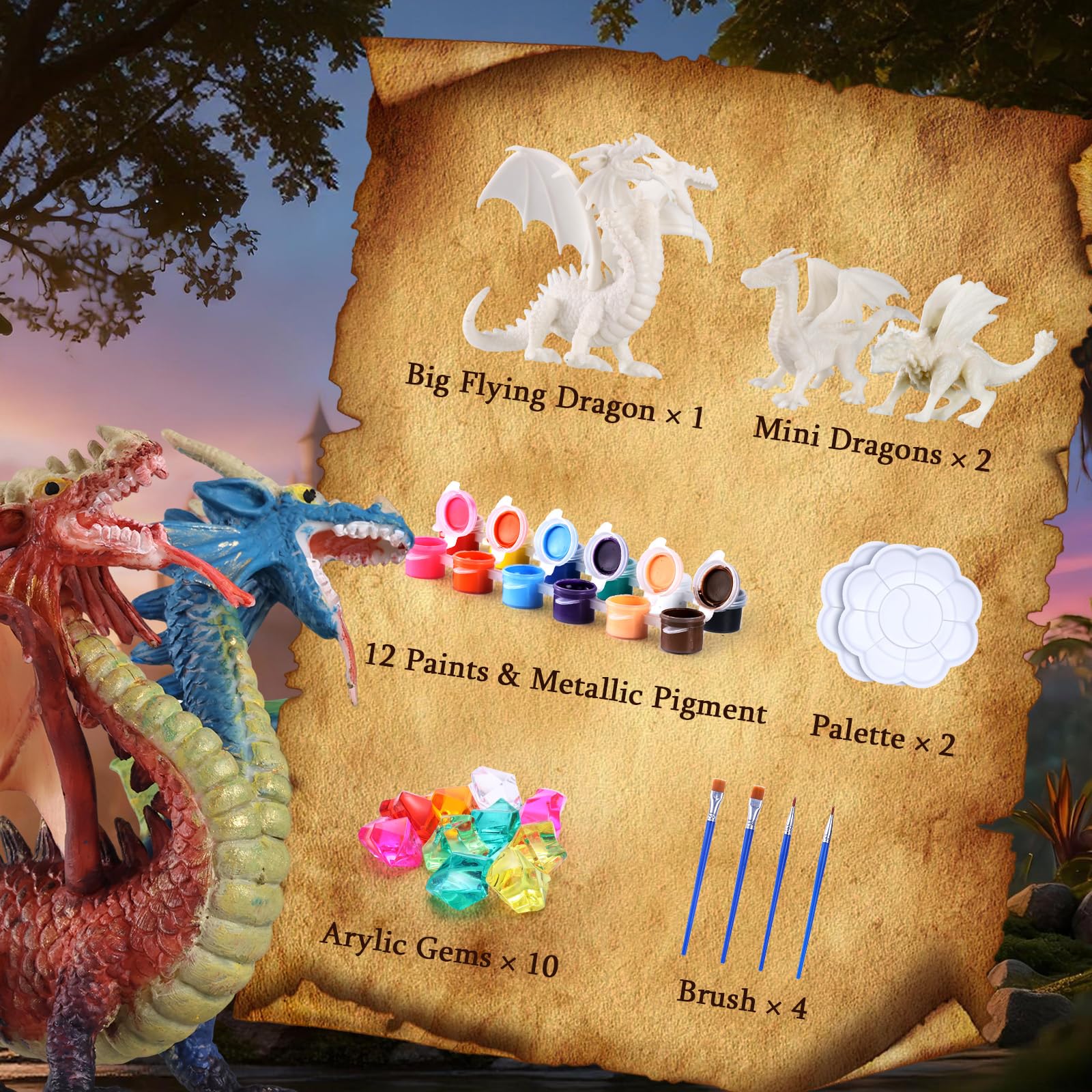 SOLDAY Dragon Toys painting kit crystal gems for shimmering accents