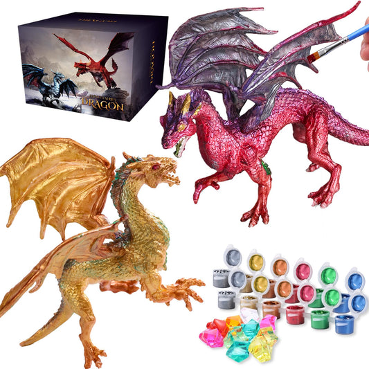 SOLDAY Dragon Toys painting kit with two dragons for imaginative coloring sessions