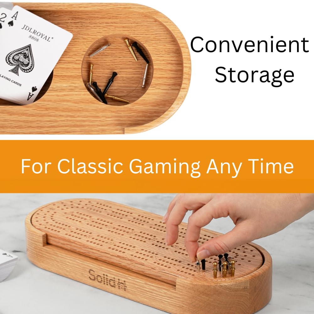 Solid H travel cribbage board in compact design fits small spaces.