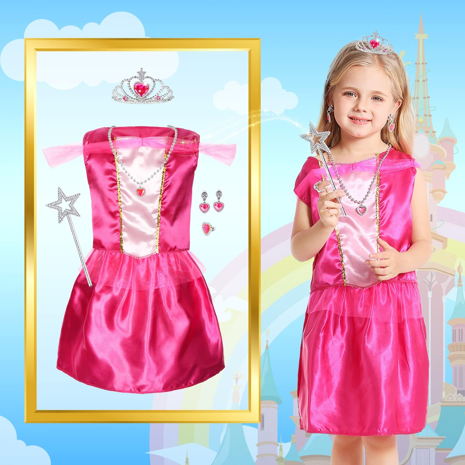 SOLIEHOO princess dresses and skirts with bright colors and satin finish