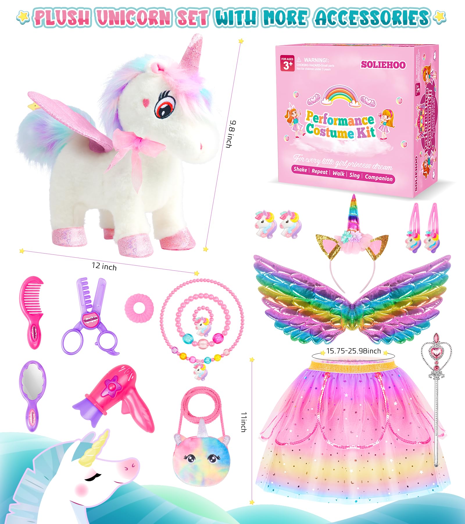 SOLIEHOO accessory box neatly stores all unicorn play items.