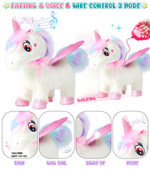 SOLIEHOO unicorn toy singing mode delights children during storytelling moments.