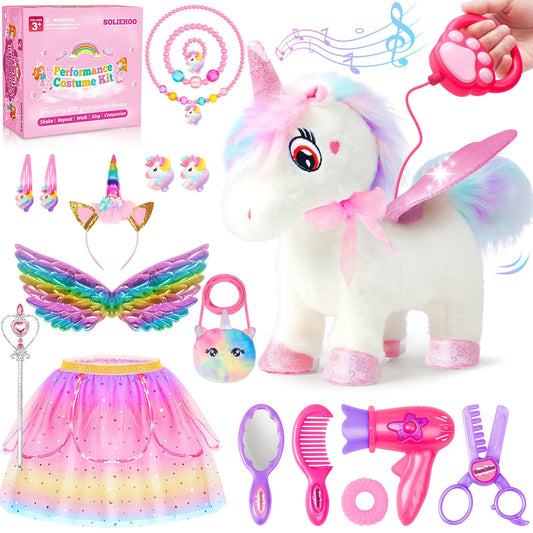 SOLIEHOO unicorn toy walking feature enables active, imaginative play.