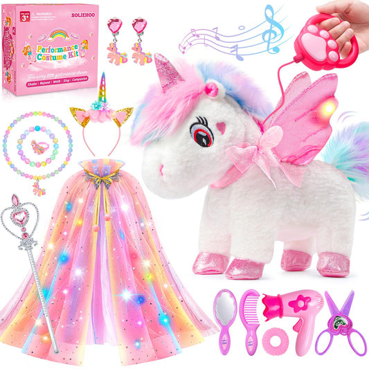 SOLIEHOO unicorn walking with remote control for imaginative play