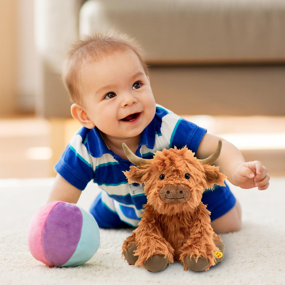 SOLPOBEI Highland cow toy makes a delightful gift for kids.