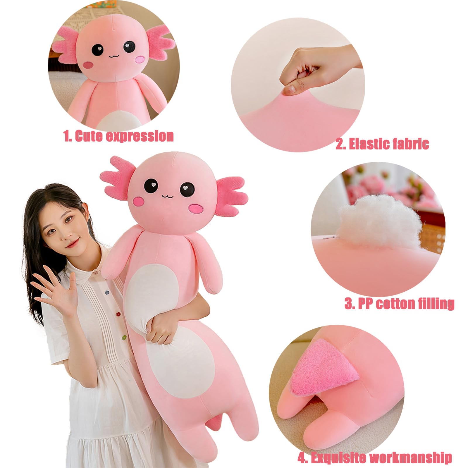 Somao axolotl plush gift-ready design, perfect for birthdays and holidays.