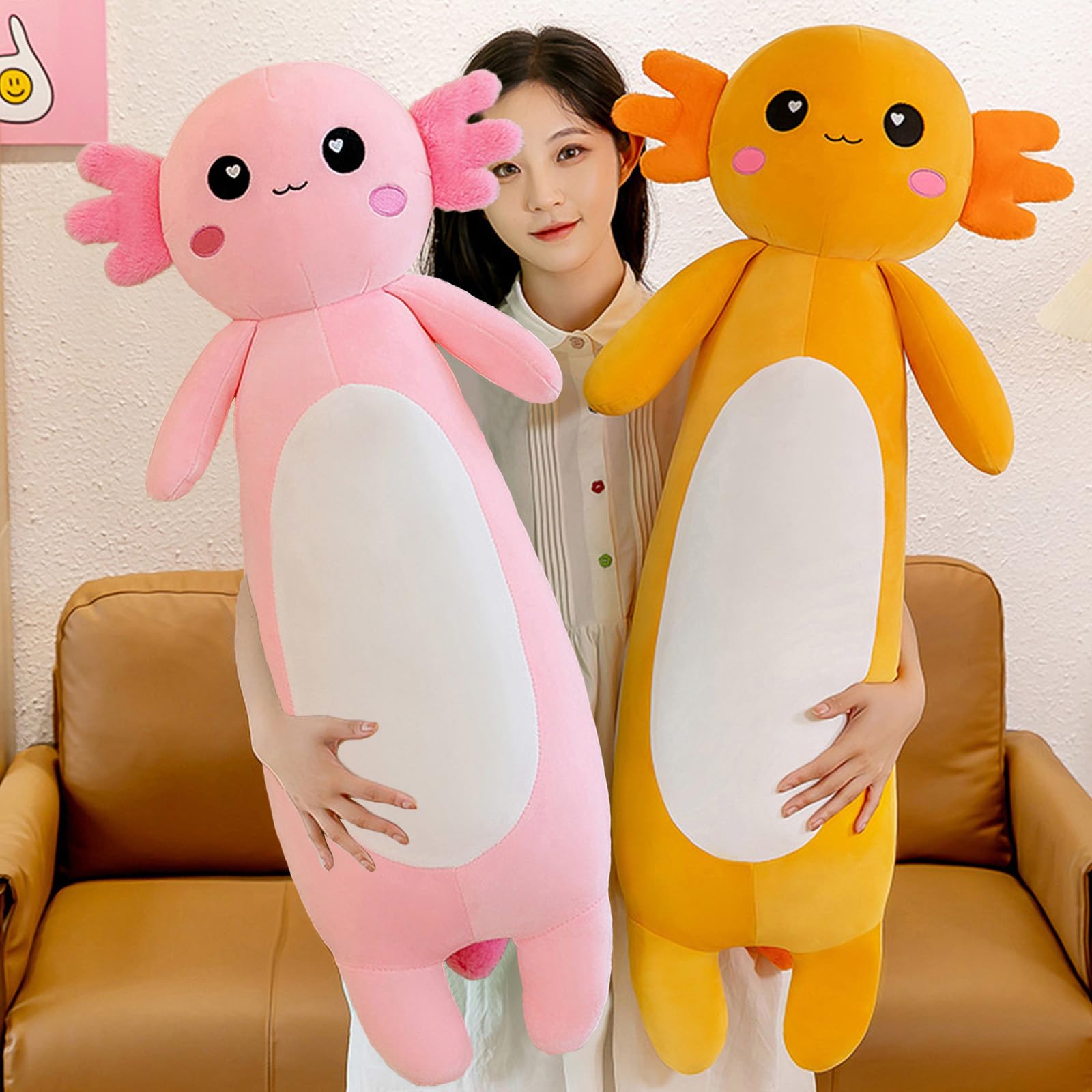 Somao axolotl plush for reading and nap time, a comforting companion.