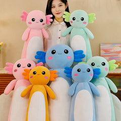 Somao cuddly axolotl toy blue plush for cozy moments.
