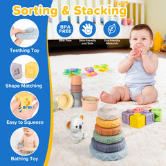 Somastung sensory bin toy helps babies explore texture and color