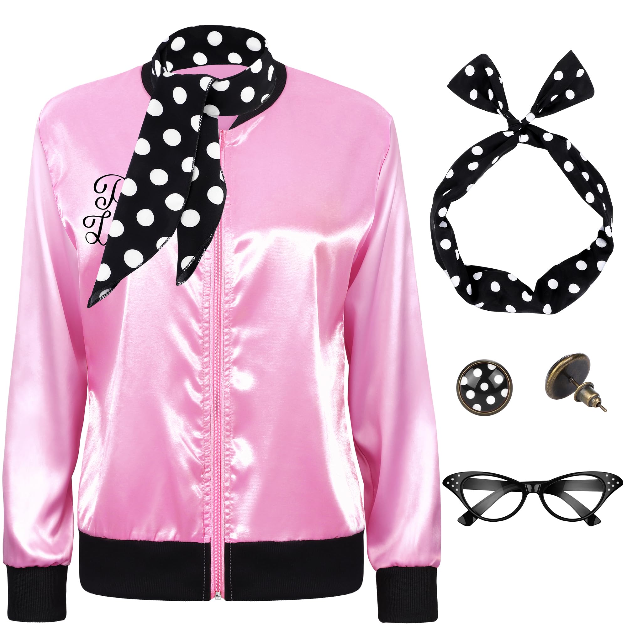 SOMSOC pink 1950s satin jacket for retro party glamour