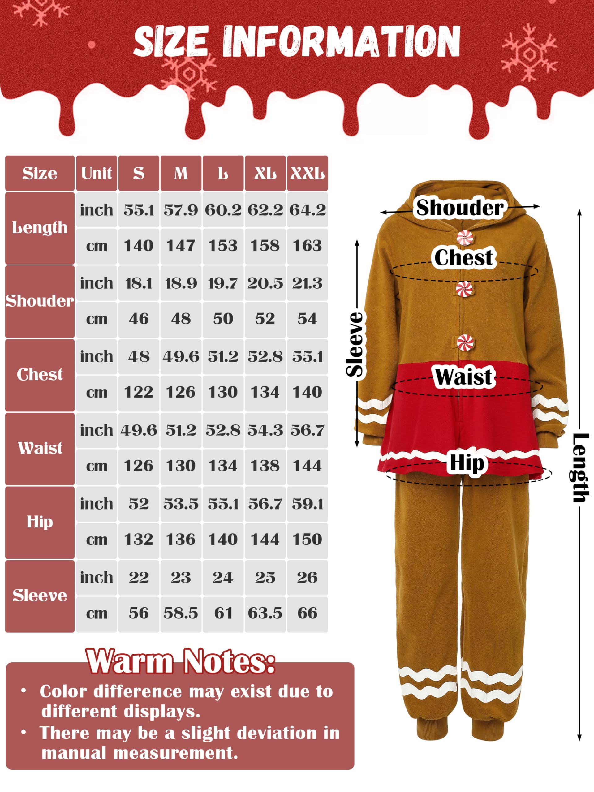SOMSOC gingerbread onesie model wearing for cozy homewear and fit.