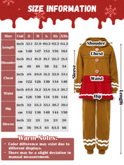 SOMSOC gingerbread onesie model wearing for cozy homewear and fit.