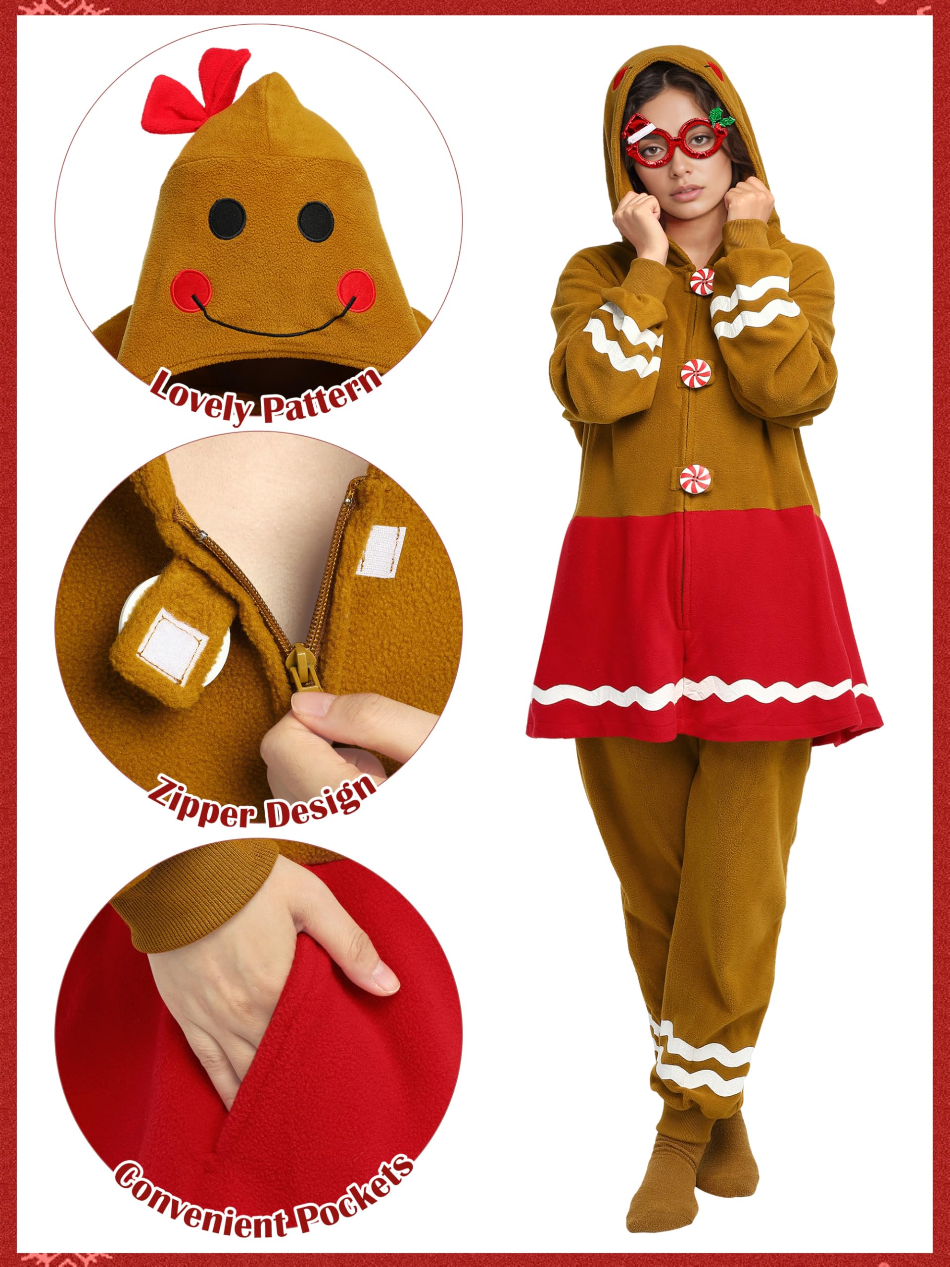 SOMSOC gingerbread set including socks, hat, glasses for complete cosplay.