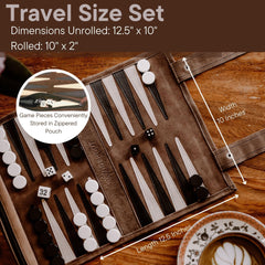 Sondergut genuine leather backgammon set with premium feel