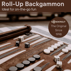 Sondergut roll-up backgammon board rolled compact for backpacking