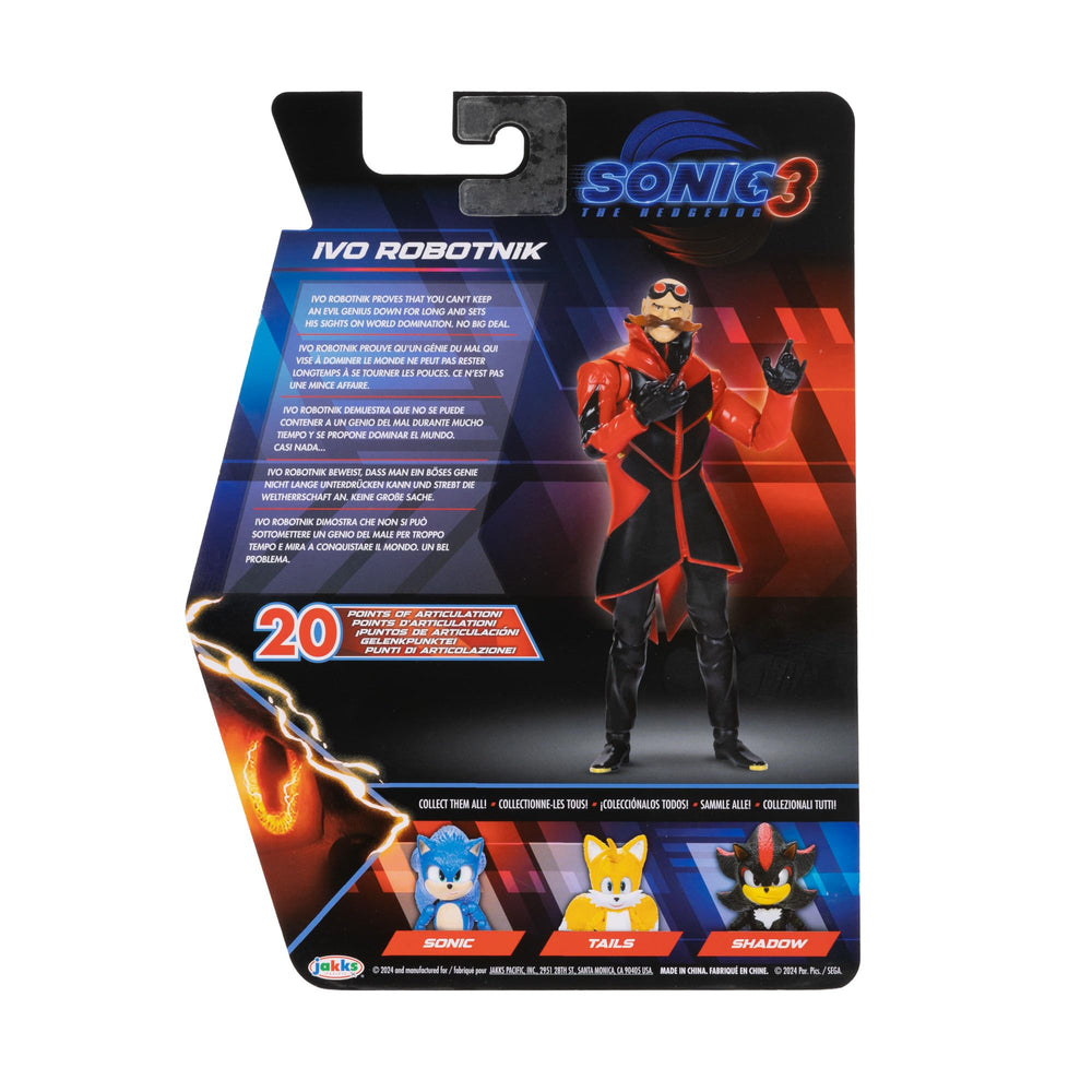 Sonic The Hedgehog 3 Movie figure set for shelf collection display.