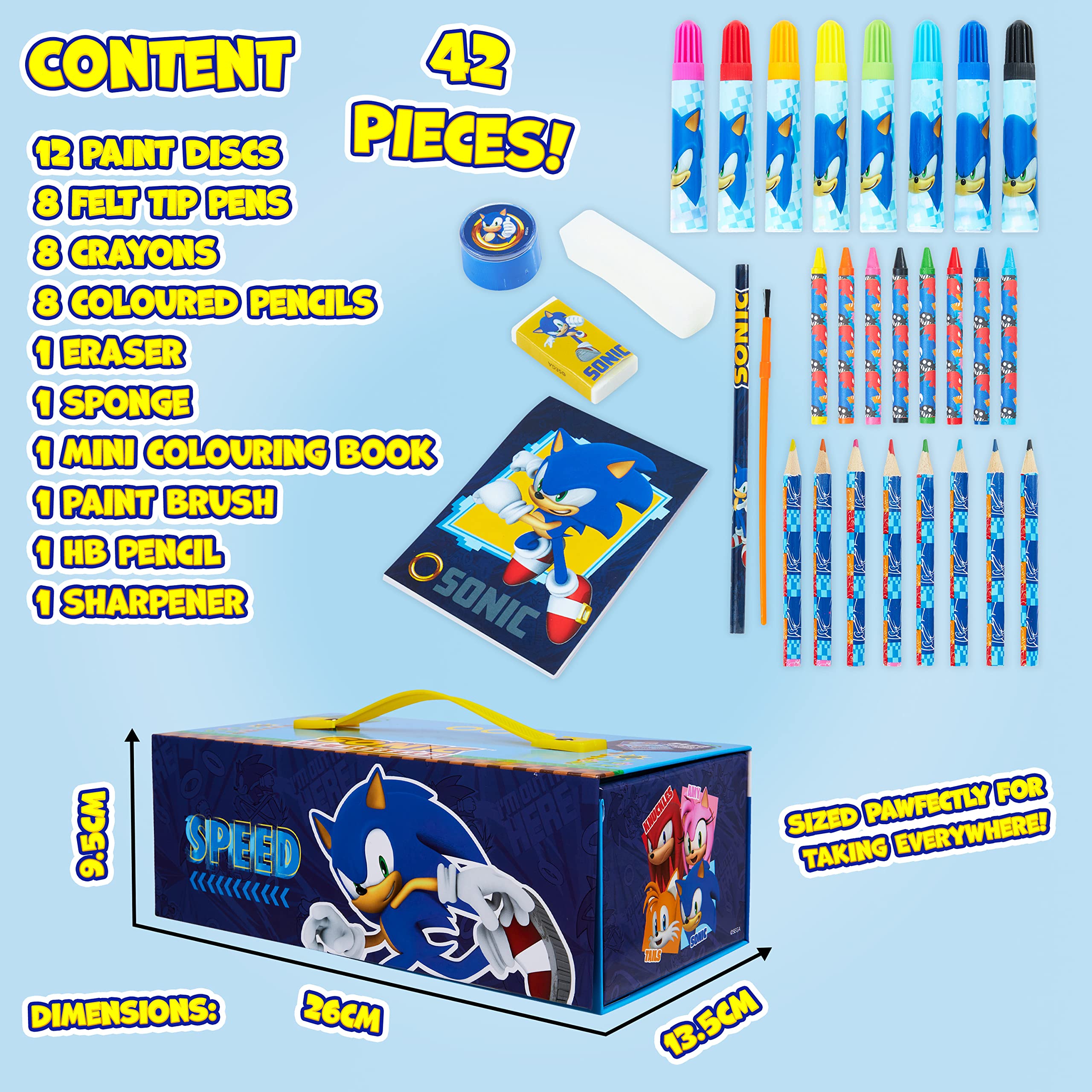 Sonic The Hedgehog coloring book with eraser, inspires imaginative scenes.