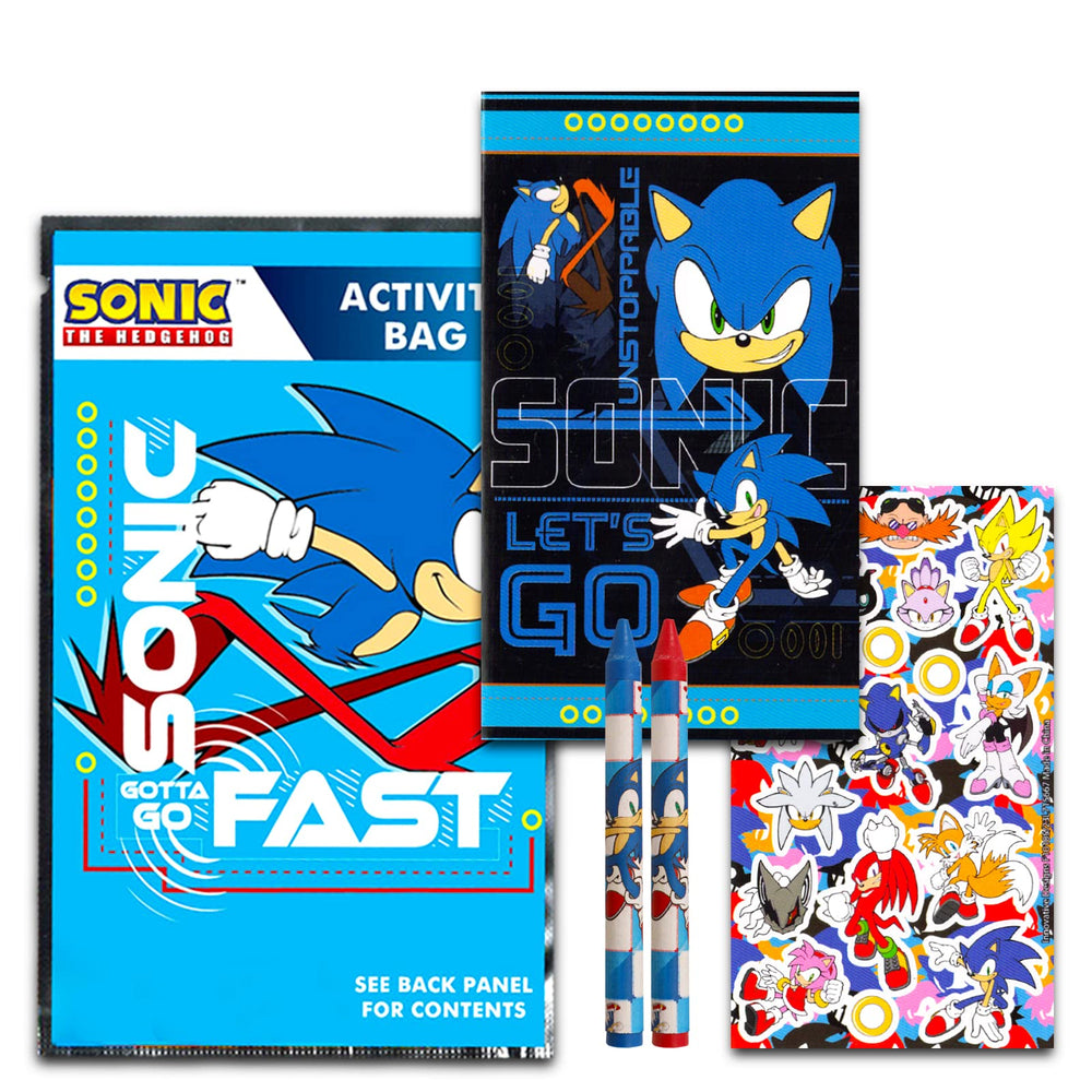 Sonic Hedgehog mini coloring books and stickers for creative party activities