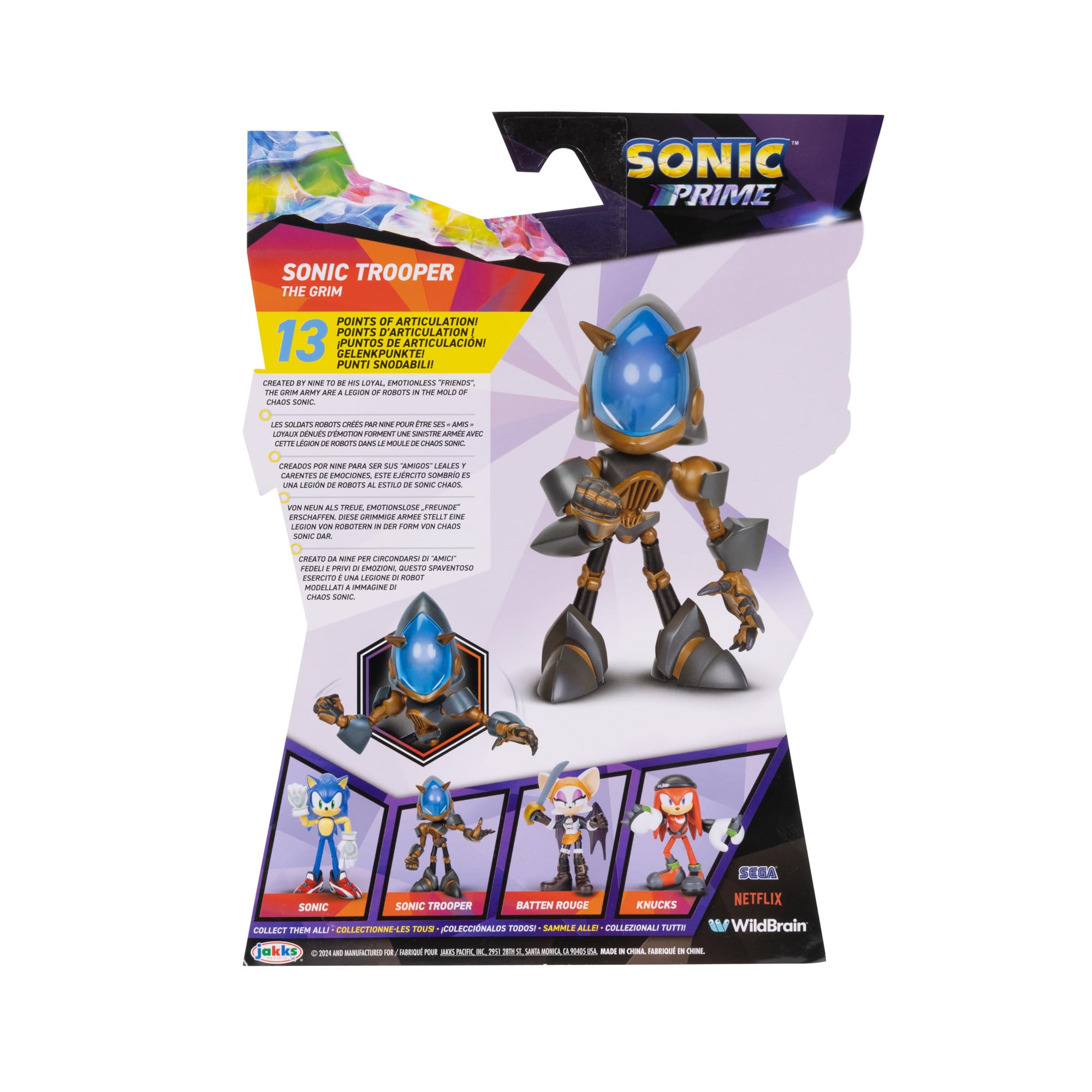 Sonic The Hedgehog Prime 5 inch Trooper packaging ready for display