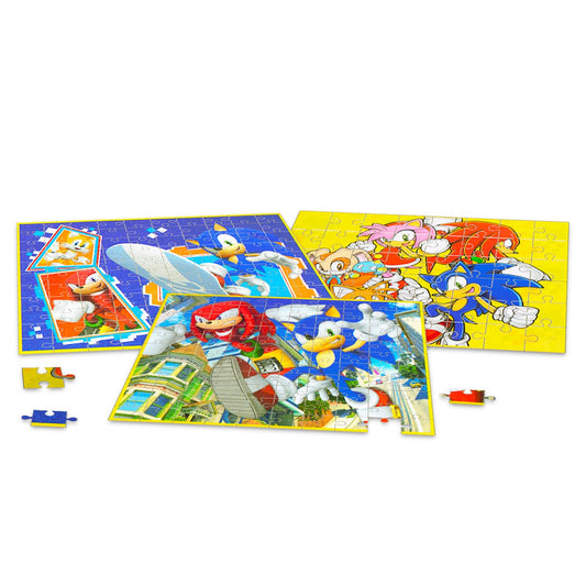 Sonic The Hedgehog 100-piece puzzle with action scene, ideal for solo play