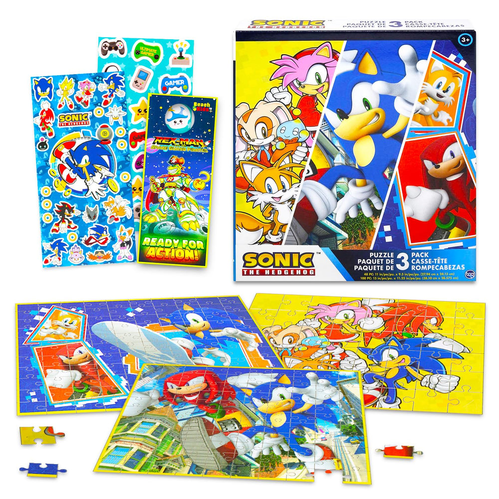 Sonic The Hedgehog 48-piece puzzle featuring colorful characters for kids
