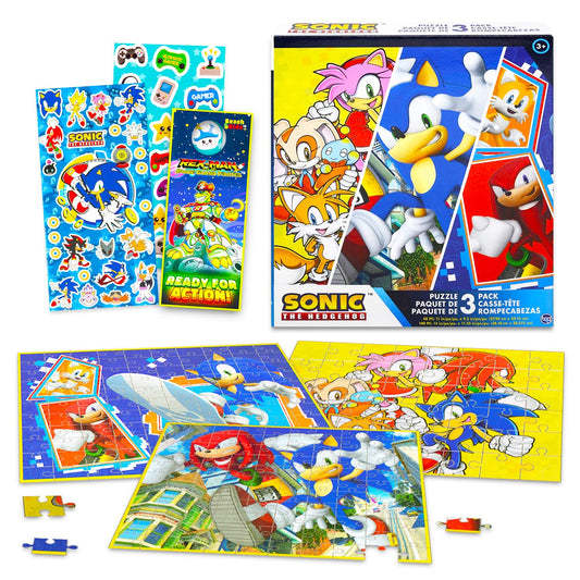 Sonic The Hedgehog 48-piece puzzle featuring colorful characters for kids