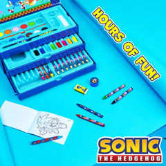 Sonic The Hedgehog watercolor tablets display, vibrant pigments for young artists.