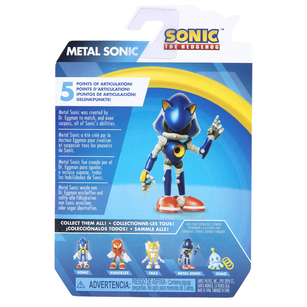 Sonic The Hedgehog 2.5-inch blue metallic finish enhances the collectible look.