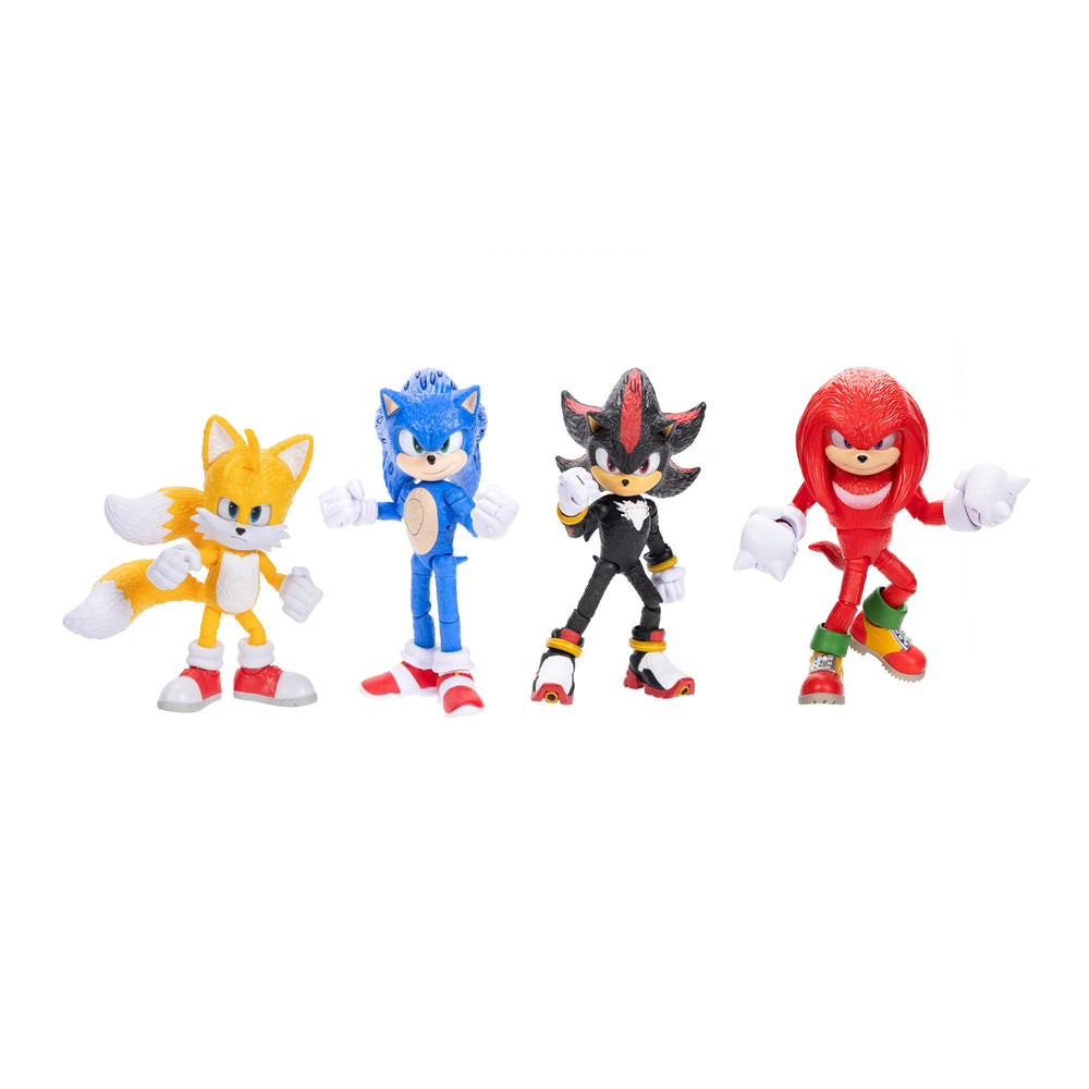 Sonic The Hedgehog 3 Movie 5-inch four-pack enhances shelf presence.