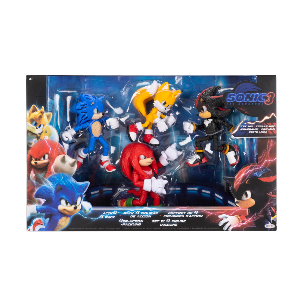 Sonic The Hedgehog 3 Movie 5-inch Tails figure with deluxe articulation for dynamic posing.