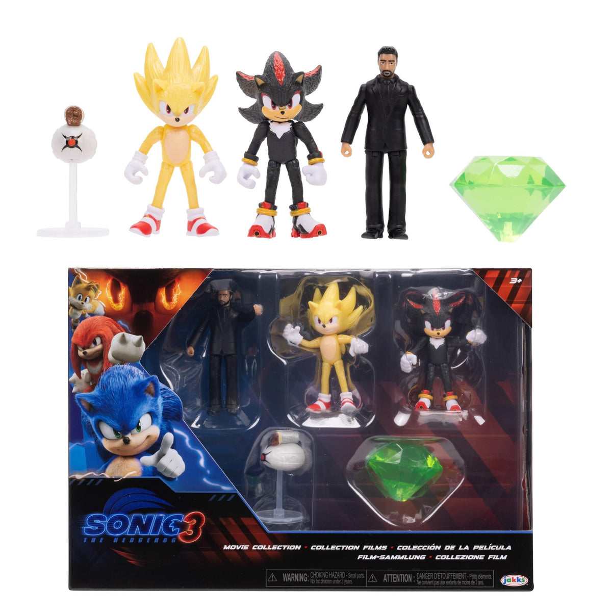 Sonic The Hedgehog 3 movie figure from Wave 2 posed for dynamic action play