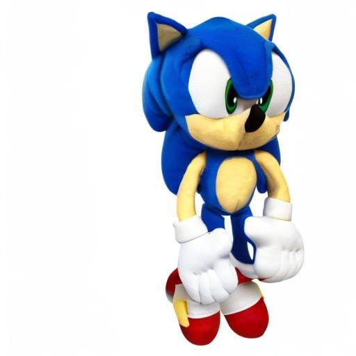 Sonic The Hedgehog 12-inch plush with hanging loop, ideal for backpacks or decor.