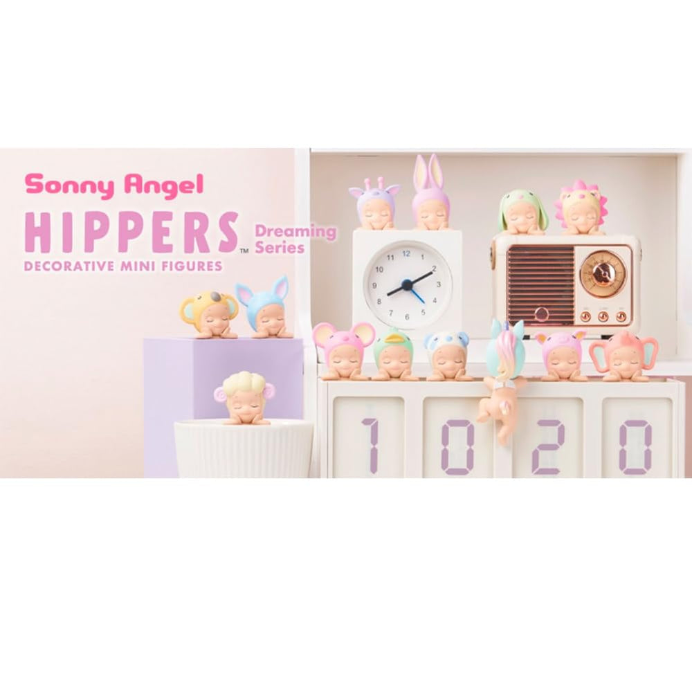 Sonny Angel Dreaming Series Hipper atop a bookshelf invites whimsy.