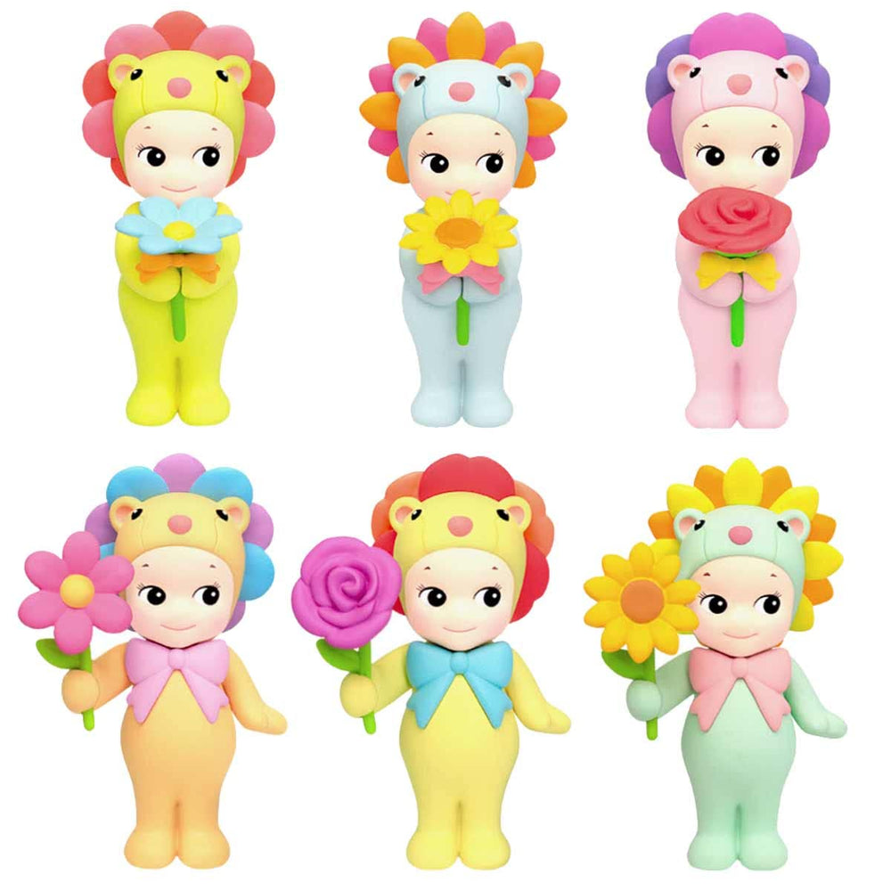 Sonny Angel Flower Gift sealed blind box showing a collectible mini figure