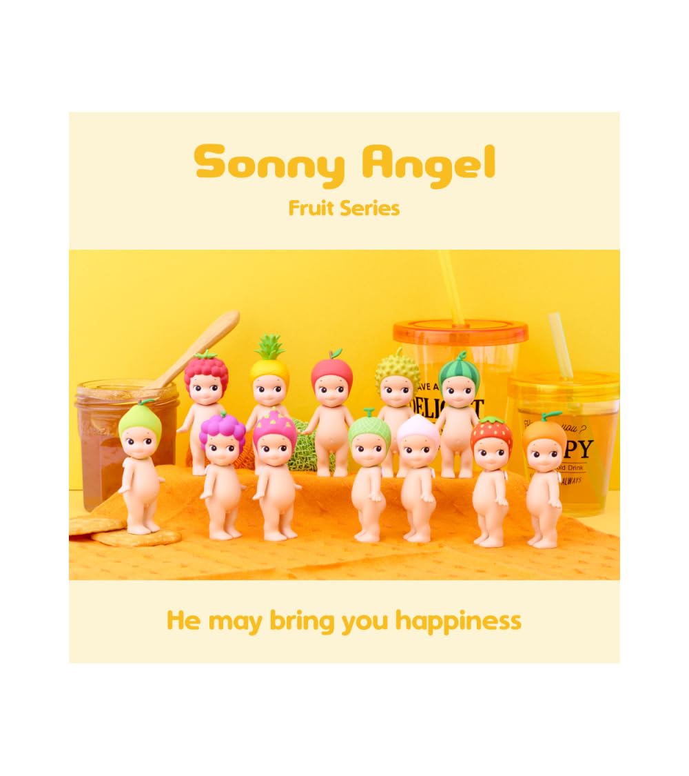 Sonny Angel mini figure random fruit compact art to brighten desks or shelves.