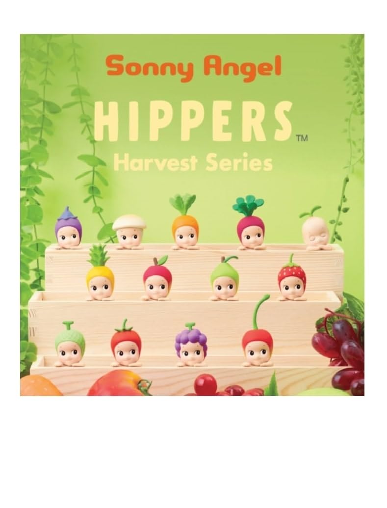 Sonny Angel Hippers Harvest figure side view, ideal for shelf display.