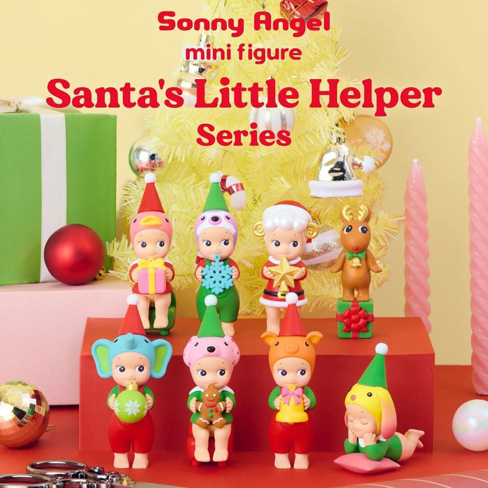 Sonny Angel elf-hat figure showcasing festive charm for the season shelf